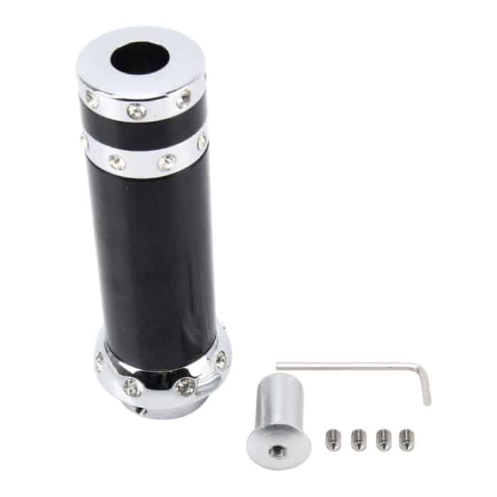 Universal Aluminium Silber Schwarz Dekorstreifen Handbremshebel Handbremsdeckel Griffe Handbremse Schutzdeckel – Bild 4