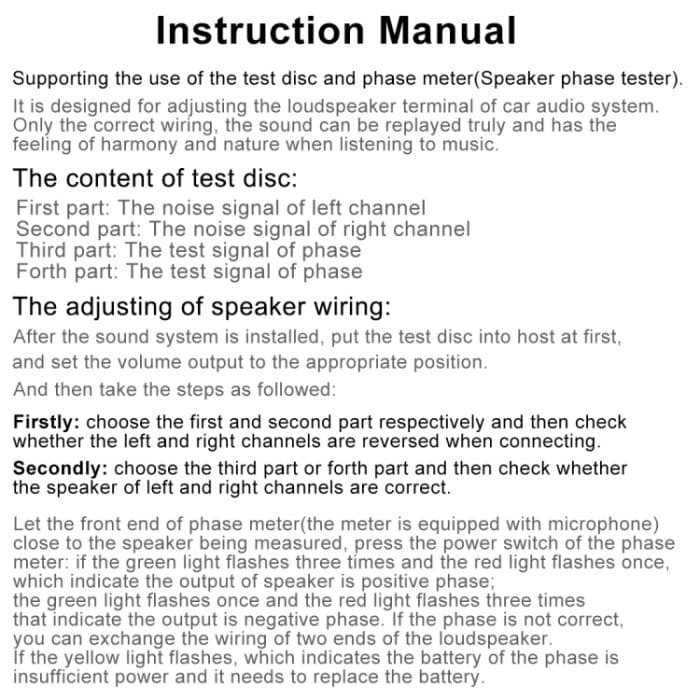 FH-168 Car Audio Lautsprecher Lautsprecher Polaritätstester Phasenmesser – Bild 7