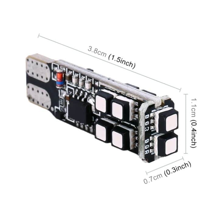 2 PCS W5W 194 T10 Mehrfarben 10 SMD 3535 LED Auto-Begrenzungsleuchte Markierungsleuchte mit Fernbedienung, DC 12V – Bild 4