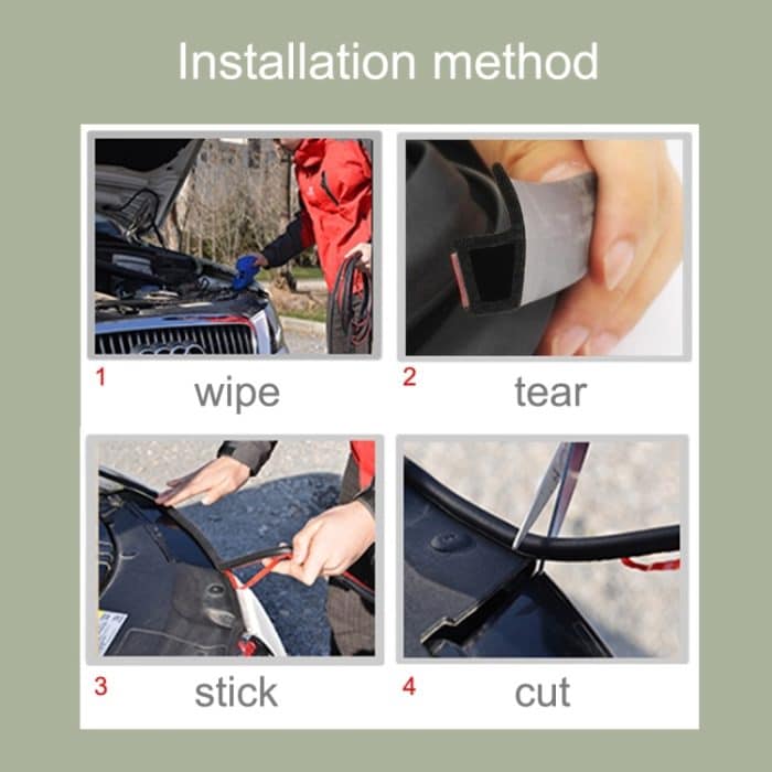 P-förmiger Dichtungsstreifen zur Geräuschreduzierung mit Aufkleber, Länge: 100 m – Bild 4