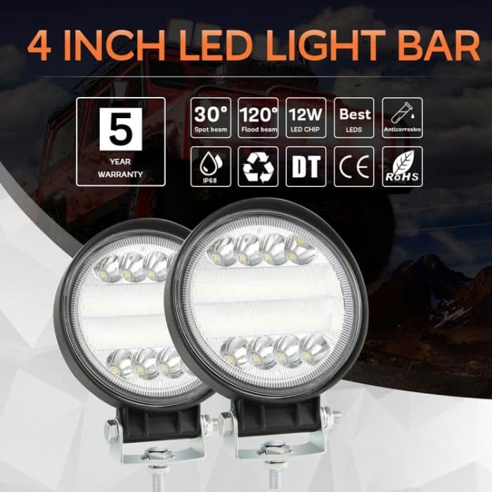 2 PCS 4 Zoll 15W Spot / Flutlicht Weißes Licht Rundförmige wasserdichte Auto SUV Arbeitsscheinwerfer Spotlight LED-Lampen, DC 9-30V – Bild 11