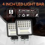 2 PCS 4 Zoll 20W Spot / Flutlicht Weißes Licht Quadratisches wasserdichtes Auto SUV Arbeitsscheinwerfer Spotlight LED-Lampen, DC 9-30V – Bild 11