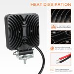 2 PCS 4 Zoll 20W Spot / Flutlicht Weißes Licht Quadratisches wasserdichtes Auto SUV Arbeitsscheinwerfer Spotlight LED-Lampen, DC 9-30V – Bild 4