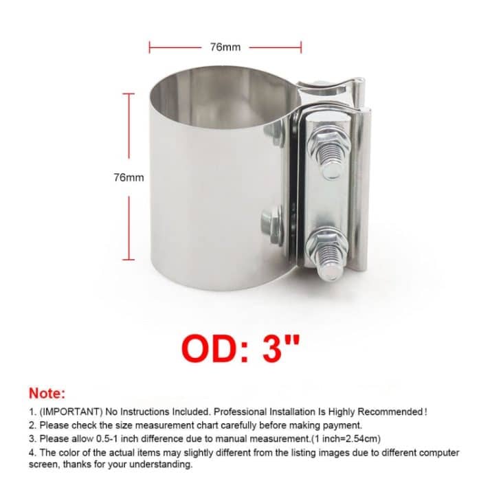 3-Zoll-Auto-Turbo-Auspuff-Fallrohr-Edelstahl-Überlappungsbandschelle – Bild 2