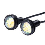 2 Stück 2 W (weißes + gelbes Licht), Auto-Adleraugen-Nebelscheinwerfer, Blinker, mit 12 SMD-4014-LED-Lampen, DC 12 V, Kabellänge: 55 cm, SMD-4014, Eagle Eye Light  12V/2W – Bild 2
