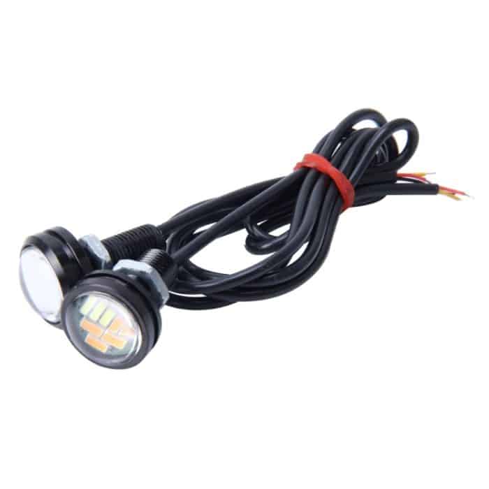 2 Stück 2 W (weißes + gelbes Licht), Auto-Adleraugen-Nebelscheinwerfer, Blinker, mit 12 SMD-4014-LED-Lampen, DC 12 V, Kabellänge: 55 cm, SMD-4014, Eagle Eye Light  12V/2W – Bild 5