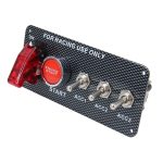 12V / 30A Kohlefaser-Rennwagen 12V LED-Zündschalttafel Motorstart-Drucktaste LED-Autoschalttafelhebel Multifunktions-Automatikzündschalter für Rennwagen