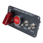 Rennwagen Zündschalter Panel Motorstart Druckknopf LED Racing Kippschalter 12V Carbon Fiber Panel Multifunktions-Zündautomat für Rennwagen