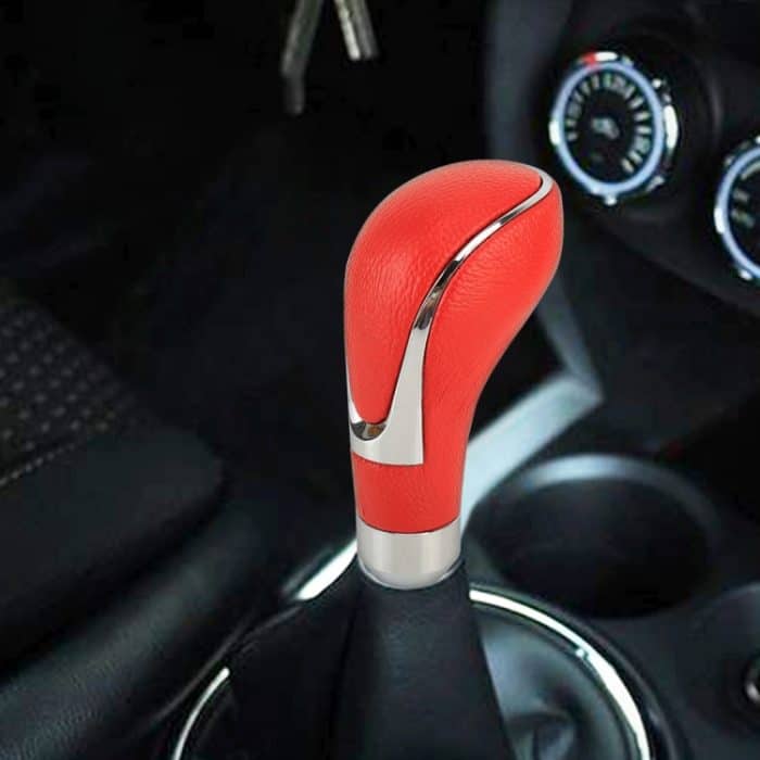Universeller Auto-Schaltknauf aus PU-Leder und Metall, modifizierter Auto-Auto-Getriebe-Schalthebelknopf, Gear Shift Knob(Red), Shift Knob 2 – Bild 1