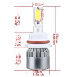 2 Stück 9007 18 W 1800 LM 6000 K IP68 Casnbus Konstantstrom-Auto-LED-Scheinwerfer mit 2 COB-Lampen, DC 9–36 V, 9007 – Bild 3