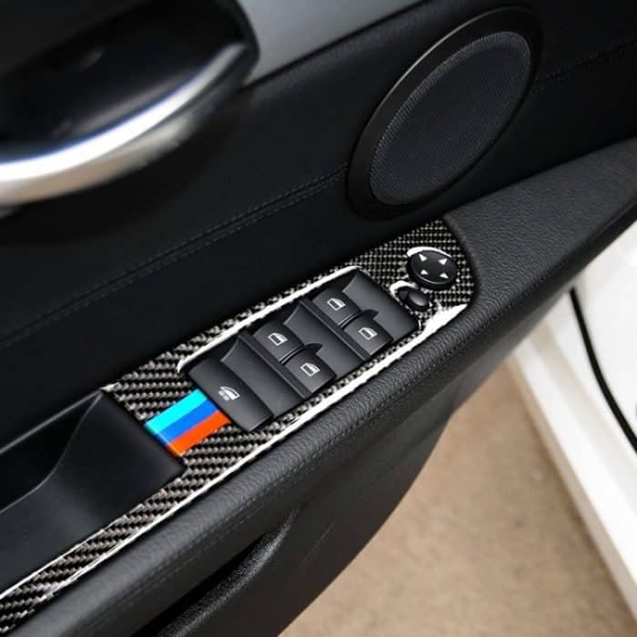 Car Carbon Fiber Window Lift Panel ohne Klappschlüssel Dreifarbiger dekorativer Aufkleber für BMW Z4 Left Drive 2009-2015 – Bild 8