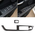 Car Carbon Fiber Window Lift Panel ohne Klappschlüssel Einfarbiger dekorativer Aufkleber für BMW Z4 2009-2015, Geeignet für Linkslenker