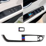 Car Carbon Fiber Window Lift Panel mit Faltschlüssel Dreifarbiger dekorativer Aufkleber für BMW Z4 2009-2015, geeignet für Linkslenker