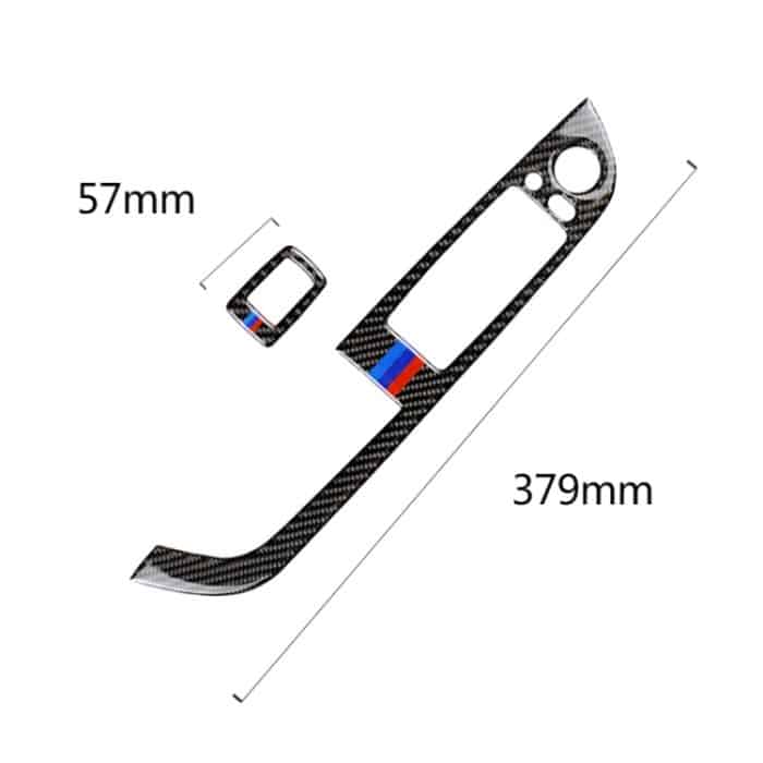 Car Carbon Fiber Window Lift Panel mit Faltschlüssel Dreifarbiger dekorativer Aufkleber für BMW Z4 2009-2015, geeignet für Linkslenker – Bild 3