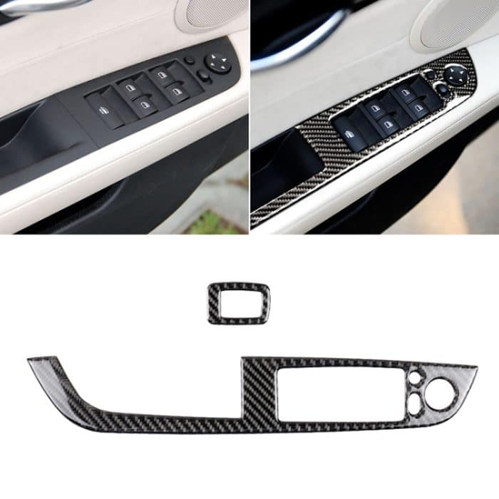 CMS7129.jpg Auto Carbon Fiber Window Lift Panel Mit Faltschlüssel Soild Dekorativer Aufkleber für Linksantrieb BMW Z4 2009-2015 – Bild 1