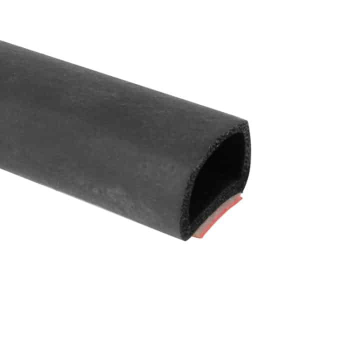 Großer D-förmiger Dichtungsstreifen zur Geräuschreduzierung mit Aufkleber, Länge: 5 m – Bild 3