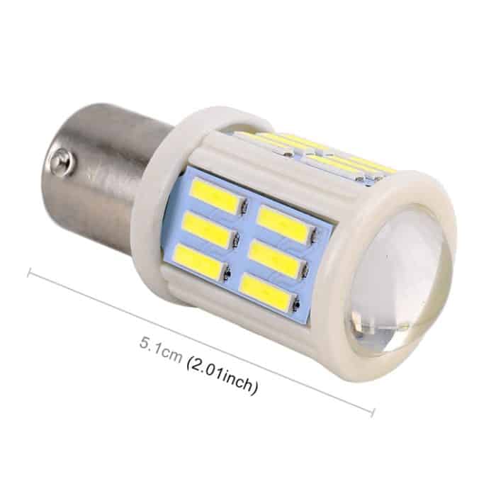 2 Stück 1156/BA15S 4,5 W DC 12 V 6000 K 290 lm Auto-Keramik-Blinker/Rückfahrlicht 27 LEDs SMD-7020 Lampen, mit Projektorlinse, 1156 / BA15S – Bild 3