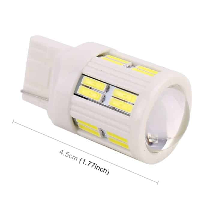 2 Stück T20/7440 3 W DC 12 V 6000 K 200 lm Auto Keramik Blinker/Rückfahrlicht 16 LEDs SMD-7020 Lampen, mit Projektorlinse, T20 / 7440 – Bild 3