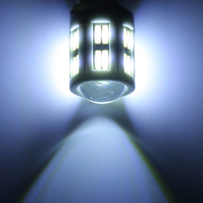 2 Stück T20/7440 3 W DC 12 V 6000 K 200 lm Auto Keramik Blinker/Rückfahrlicht 16 LEDs SMD-7020 Lampen, mit Projektorlinse, T20 / 7440 – Bild 7