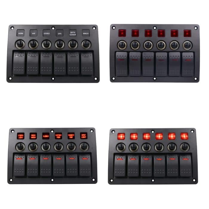 3Pin 6-Wege-Schalter Kombinationsschalterfeld mit Licht- und Projektorlinse für Wohnmobil-Schiff – Bild 5