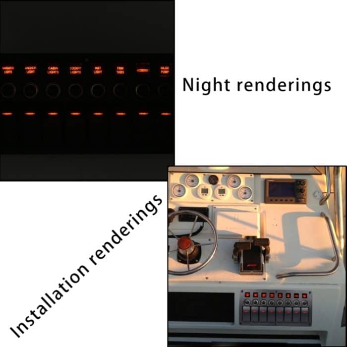 3Pin 8-Wege-Schalter Kombinationsschalterfeld mit Licht- und Projektorlinse für Wohnmobil-Schiff – Bild 8