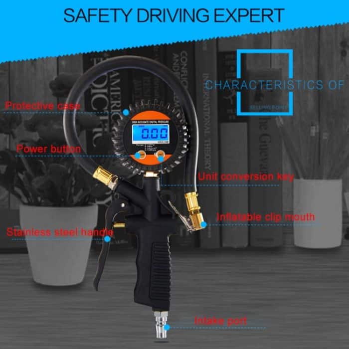 CAR Digital LCD -Anzeige Reifenluftdruck -Inflator -Messgeräte Fahrtstester Inflationsüberwachung – Bild 3