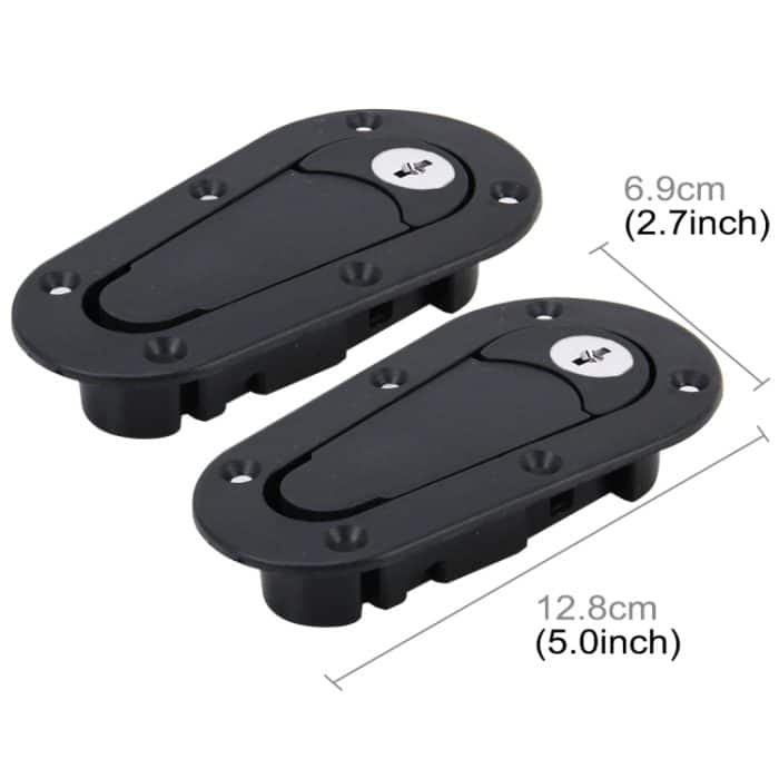 Ein Paar modifizierte Motorhaubenschlösser für allgemeine Rennwagen mit Schlüsseln, with Keys(Black) – Bild 2