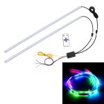 2 PCS 60cm DC12V 19W Ultradünnes Auto Bunte Blinker / Lauflichter SMD-5050 LED-Lampen