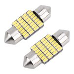 2 PCS 31mm DC12V / 1,2W / 6000K / 80LM 28LEDs SMD-3014 Autokennzeichenleuchte / Lichtkuppel mit Decoder – Bild 2