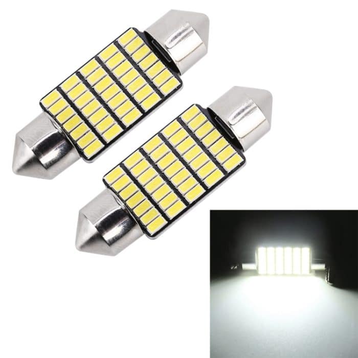 2 PCS 36 mm DC12V / 1,2 W / 6000K / 80LM 33LEDs SMD-3014 Autokennzeichenleuchte / Lichtkuppel mit Decoder – Bild 1