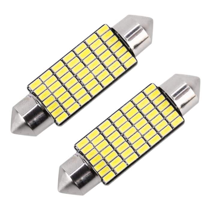 2 PCS 41 mm DC12V / 1,2 W / 6000K / 80LM 49LEDs SMD-3014 Autokennzeichenleuchte / Lichtkuppel mit Decoder – Bild 2