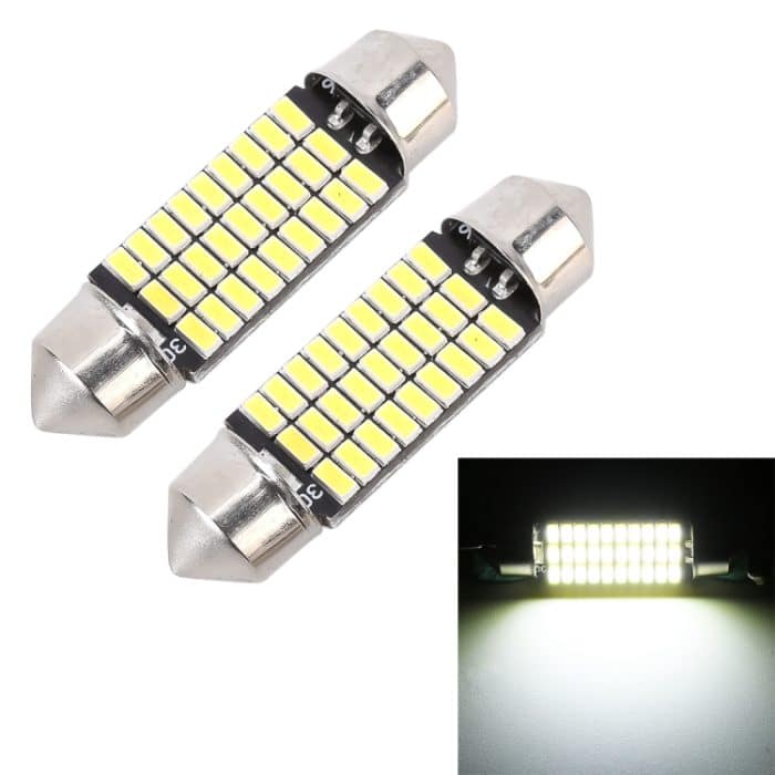 2 PCS 36mm DC12V / 1,5W / 6000K / 100LM 27LEDs SMD-3014 Autokennzeichenleuchte / Lichtkuppel – Bild 1