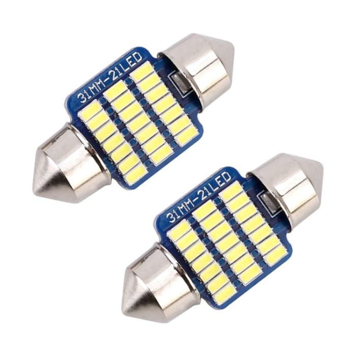 2 PCS 31mm DC12V / 1W / 6000K / 65LM 21LEDs SMD-3014 Autokennzeichenleuchte / Lichtkuppel mit Decoder – Bild 2