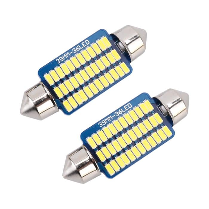 2 PCS 39 mm DC12V / 1,5 W / 6000K / 100LM 36LEDs SMD-3014 Autokennzeichenleuchte / Lichtkuppel mit Decoder – Bild 2