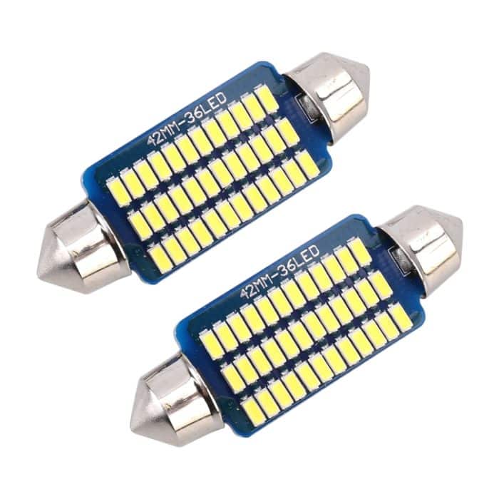 2 PCS 41mm DC12V / 1,5W / 6000K / 100LM 36LEDs SMD-3014 Autokennzeichenleuchte / Lichtkuppel mit Decoder – Bild 2