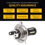 2 PCS H4 DC9-16V / 8,2W (H) 2,7W (L) / 6000K / 655LM Auto-Nebelscheinwerfer 66LEDs SMD-2016-Lampen – Bild 4