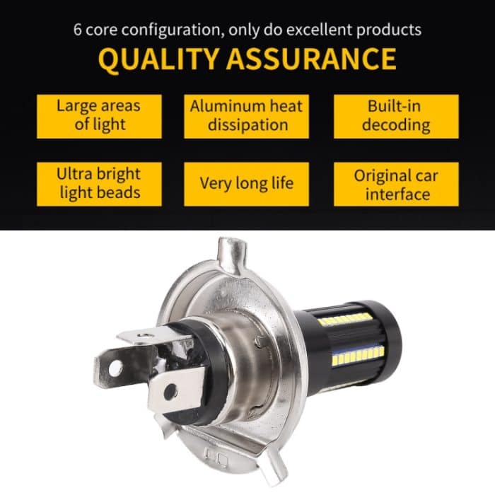 2 PCS H4 DC9-16V / 8,2W (H) 2,7W (L) / 6000K / 655LM Auto-Nebelscheinwerfer 66LEDs SMD-2016-Lampen – Bild 4