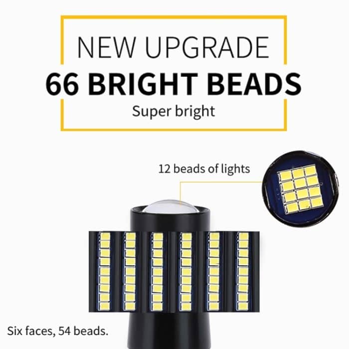 2 PCS H4 DC9-16V / 8,2W (H) 2,7W (L) / 6000K / 655LM Auto-Nebelscheinwerfer 66LEDs SMD-2016-Lampen – Bild 6