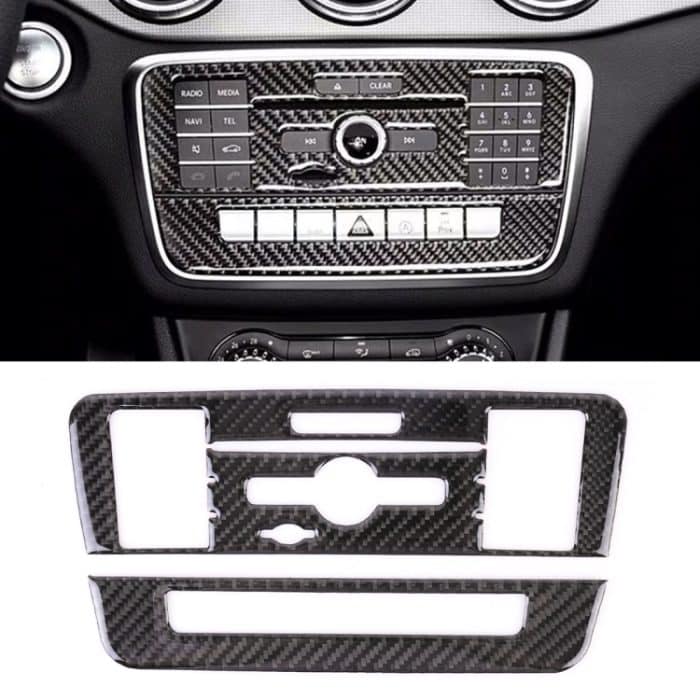 CMS7590.jpg Auto Carbon Fiber CD Panel Dekorativer Aufkleber für Mercedes-Benz GLA – Bild 1