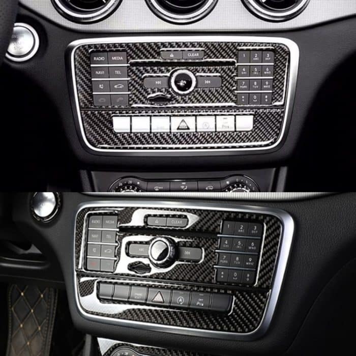 Auto Carbon Fiber CD Panel Dekorativer Aufkleber für Mercedes-Benz GLA – Bild 6