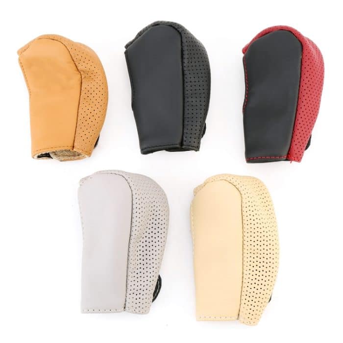 Universelle, rutschfeste, atmungsaktive Echtleder-Schaltknaufabdeckung aus echtem Leder – Bild 8