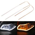 2 PCS 60cm DC12V 5W Ultradünnes Auto Auto Double Colors Blinker / Lauflicht (Blinker: Gelbes Licht; Lauflichter: Weißes Licht)