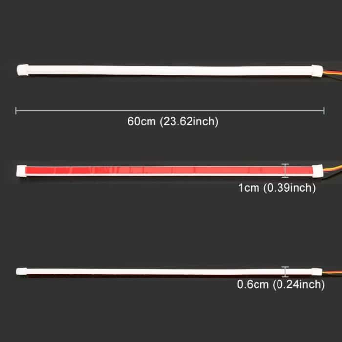 2 PCS 60cm DC12V 5W Ultradünnes Auto Auto Double Colors Blinker / Lauflicht (Blinker: Gelbes Licht; Lauflichter: Weißes Licht) – Bild 3