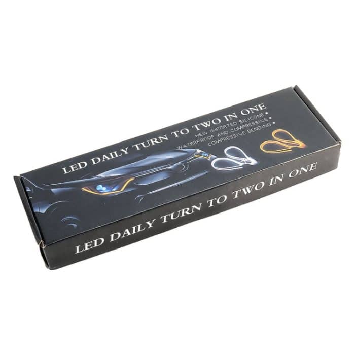 2 PCS 60cm DC12V 5W Ultradünnes Auto Auto Double Colors Blinker / Lauflicht (Blinker: Gelbes Licht; Lauflichter: Weißes Licht) – Bild 7