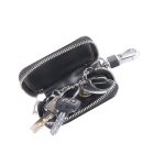 Universal Leder Flash Powder Texture Taille hängenden Reißverschluss Geldbörsen Schlüsselhalter Tasche (ohne Schlüssel), Flash Powder Texture Black – Bild 4