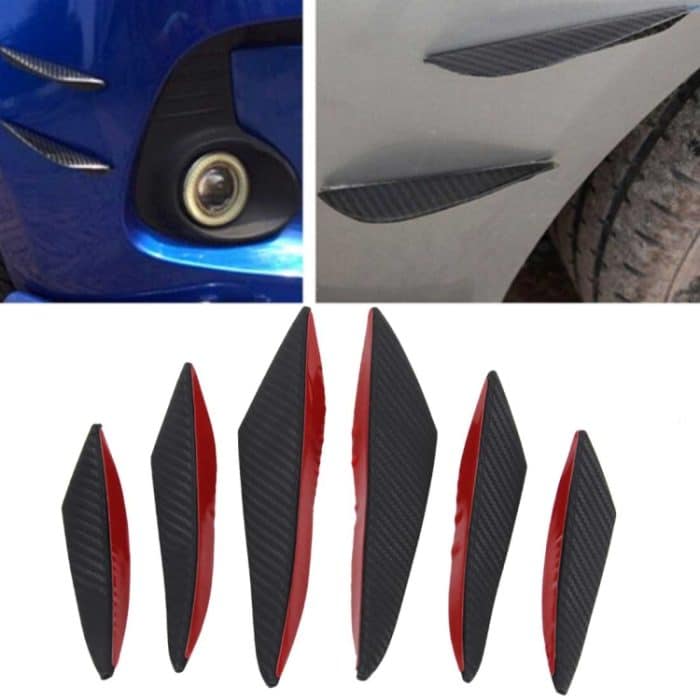 CMS8044.jpg 6 PCS Universal Carbon Fiber Style Auto Front Stoßstange Karosserie Spoiler Lip Splitter Protector Bar Strip Guard Aufkleber – Bild 1