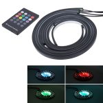4 in 1 90 cm / 120 cm RGB Bunt blinkendes dekoratives Chasis-Licht Sound Control Light Musik-Rhythmuslicht mit drahtloser Fernbedienung, DC 12V