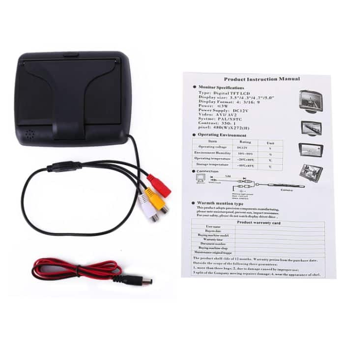 Faltbarer 4,3-Zoll-Digital-TFT-LCD-Auto-High-Definition-Monitor, unterstützt die automatische Rückwärtsbildschirmfunktion – Bild 6