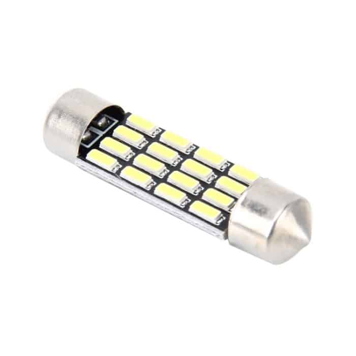 2 Stück 2 W 100 LM 6000 K 36 mm Bicuspid Port Car Dome Lampe LED Leseleuchte mit 16 SMD-4014 LED-Lampen, DC 12 V, 36MM – Bild 5