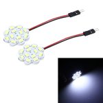 2 Stück 3 W 200 LM 6000 K Blumenform Auto-Innenraum-Leselicht mit 12 SMD-5630 LED-Lampen Bicuspid und T10-Adapterkabel, DC 12 V, Flower Shape Reading Light